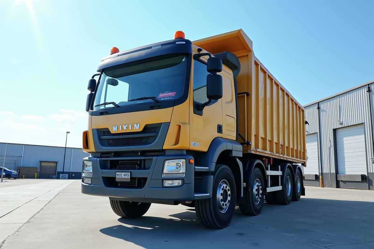 Camion utilitaire 10 tonnes en vente sur un terrain industriel