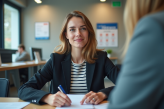 Jeune femme recevant son permis de conduire français